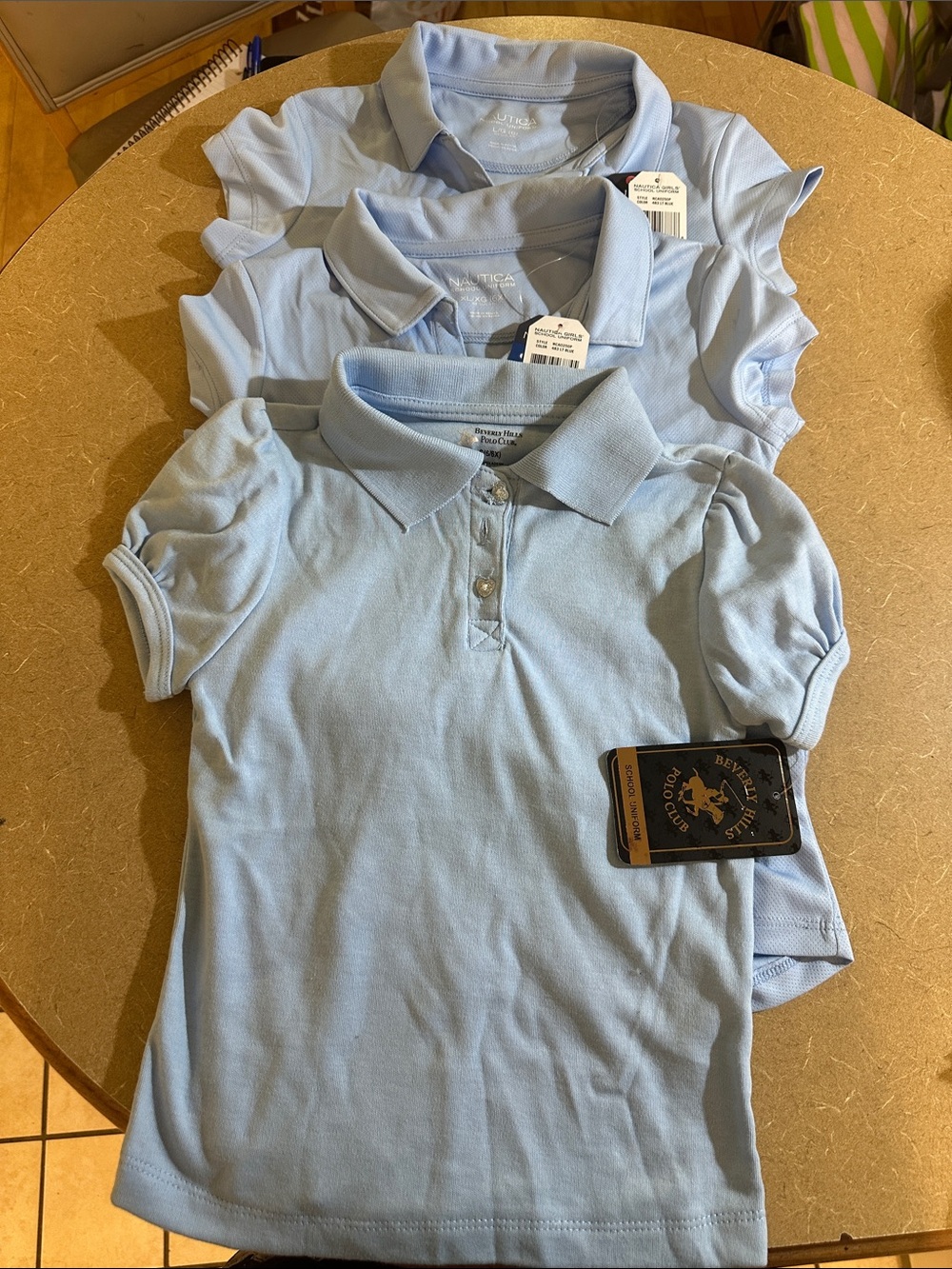 Beverly Hills Polo Club Light Blue Girls' Short Sleeve Polo - Puff Sleeve